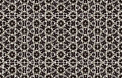 An editable vector pattern featuring green and black floral motifs, traced from an image, allowing for easy customization and adjustments.

