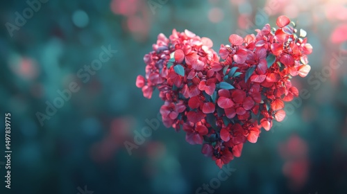 Love spring season concept. Heart shape of nature abstract background. 