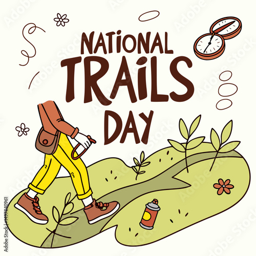 NATIONAL TRAILS DAY vector illustration