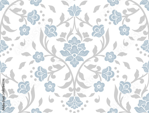 Damask modern seamless pattern element. Vintage classical old fashioned damask ornament, seamless texture for wallpapers, textile.