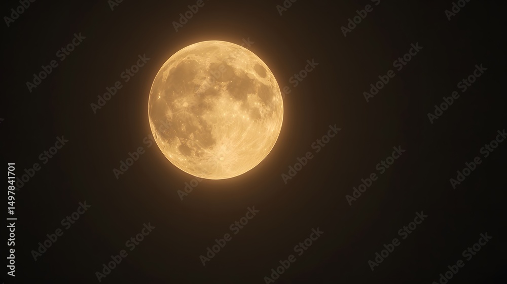 Fototapeta premium Full Moon Night Sky Celestial Body Space