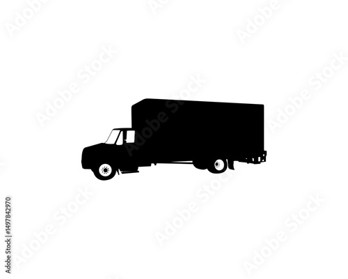 Silhouette of Cargo Truck: A sleek, minimalist silhouette of a cargo truck against a contrasting background. This image embodies efficiency and the essence of transport and delivery services.