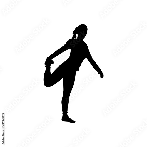 Silhouette of a graceful athlete stretching, embodying strength, flexibility, and the dedication to physical well-being.