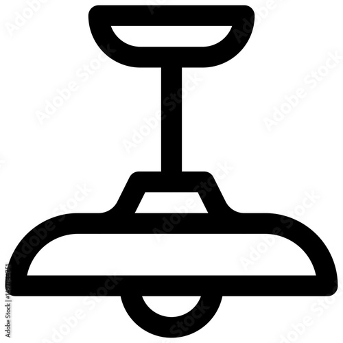 Pendant lamp. Editable stroke vector icon.