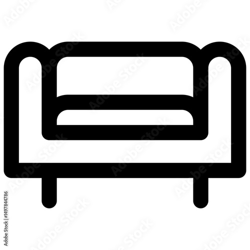 Sofa. Editable stroke vector icon.