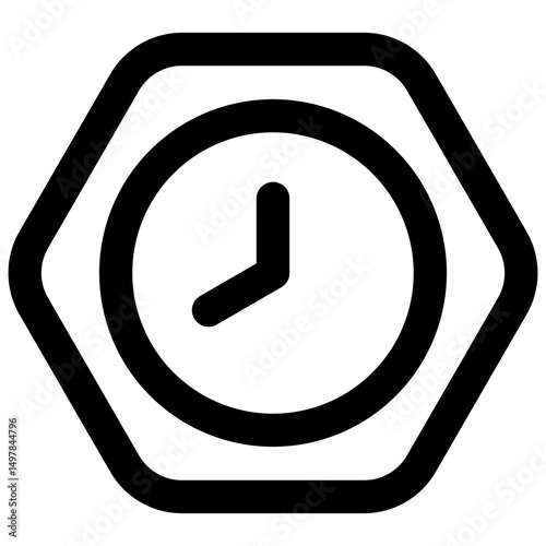 Wall clock. Editable stroke vector icon.