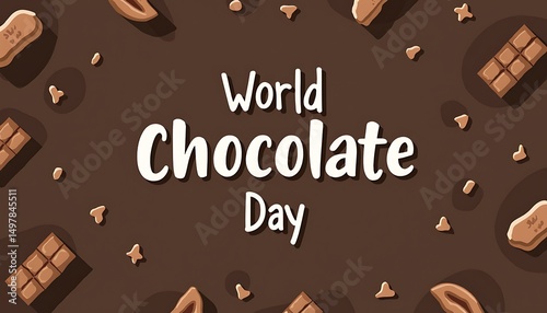 World Chocolate Day Delight: A visually enticing composition celebrates World Chocolate Day, featuring an array of delectable chocolate treats arranged artfully around a warm, inviting setting.
