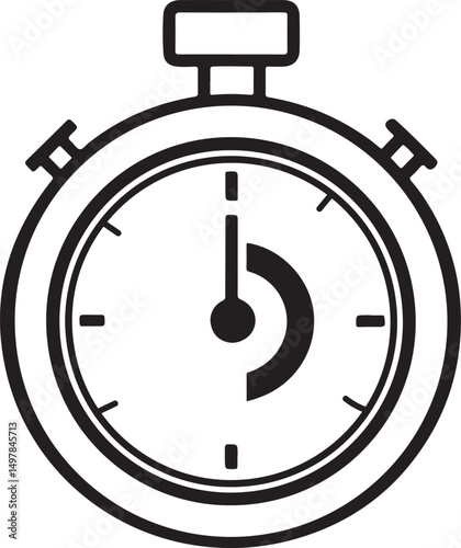 Black and white clock illustration labeled “Tempo” with minimalist design and modern style layout.