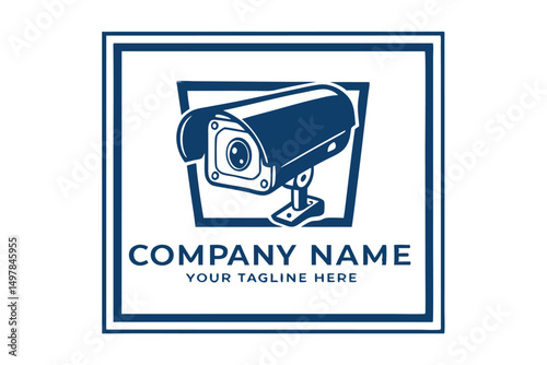 Security Camera Logo Design, Surveillance System Icon for Company, Video Monitoring Service Emblem in Modern Style