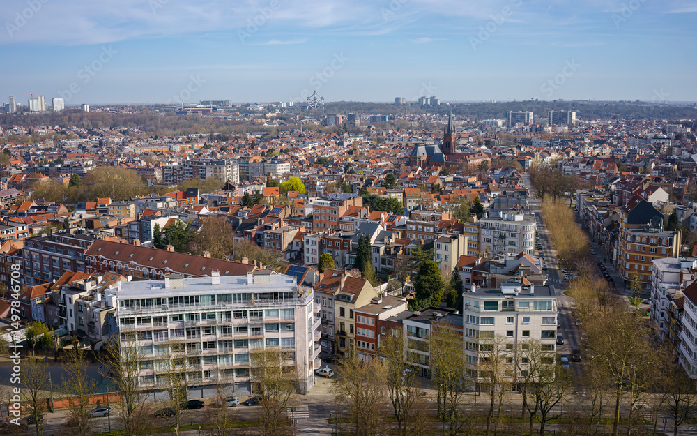 Fototapeta premium Brussels, Belgium - Urban landscape, aerial