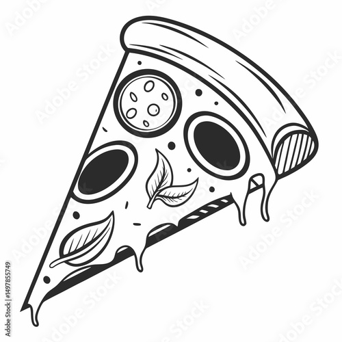 vector illustration of a pizza