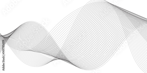 Abstract wave blend lines on transparent background. Design for banner, wallpaper, background and many more.	