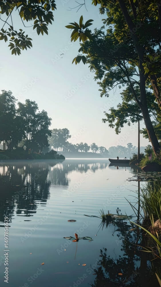 Obraz premium Serene Tranquil Scene in Cinematic Style with Wide Aspect Ratio