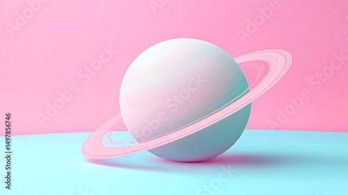 Abstract geometric sphere with ring