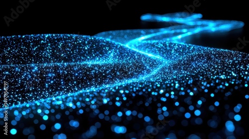 A dark canvas, illuminated by glowing lines and data points that spiraled upwards, depicting the dynamic fluctuations of a digital financial chart 