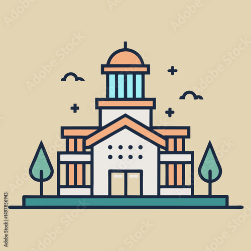 vector illustration of a church