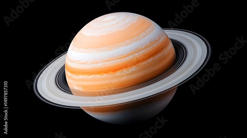 The planet Saturn with its iconic rings  long title The majestic planet Saturn a gas giant with its