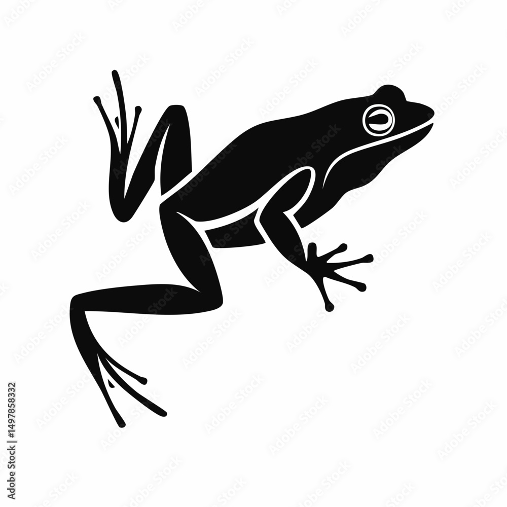 Fototapeta premium Jumping Frog Silhouette — Flat 2D Minimalist Vector