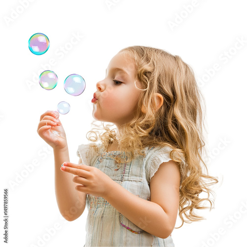 girl blowing bubbles