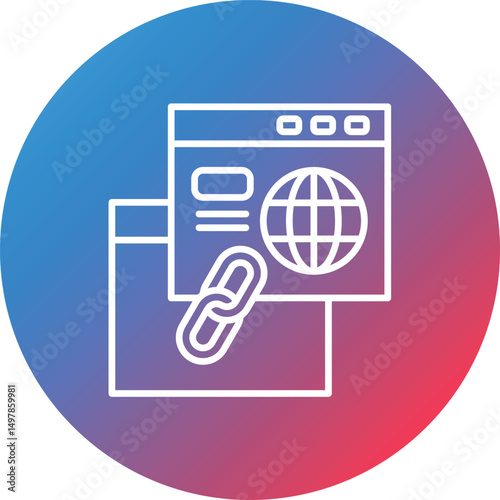 Link Line Gradient Circle Background Icon