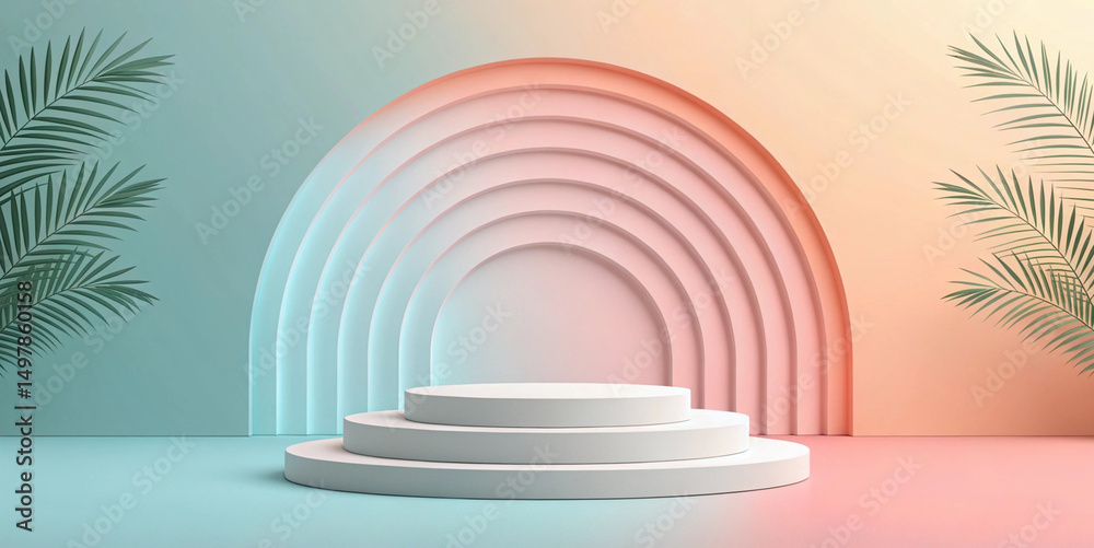 Fototapeta premium Abstract podium with background