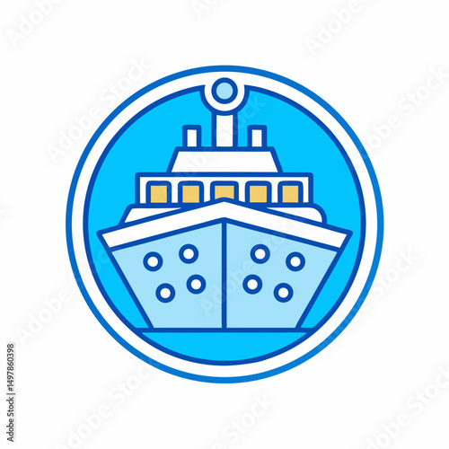 cruise ship vector illustration