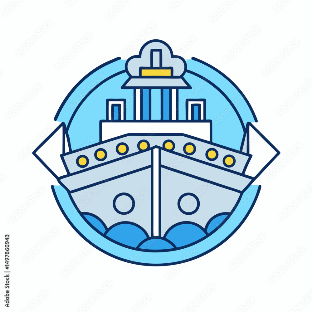 Obraz premium vector illustration of a ship