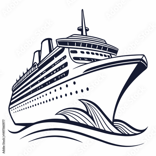 cruise ship vector
