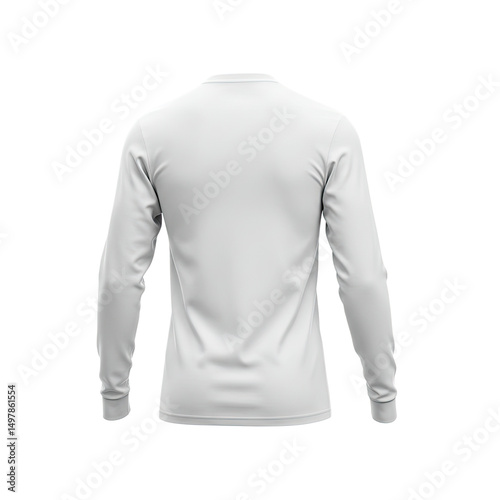 Blank Long Sleeve Shirt Mockup: A clean, back view of a plain long-sleeved shirt, perfect for showcasing your designs or branding. The simple.