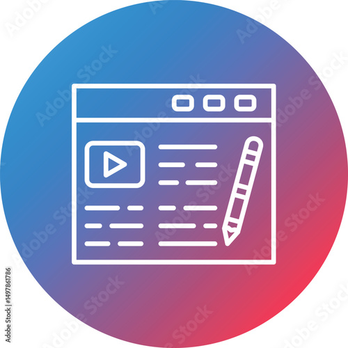 Copywriting Line Gradient Circle Background Icon
