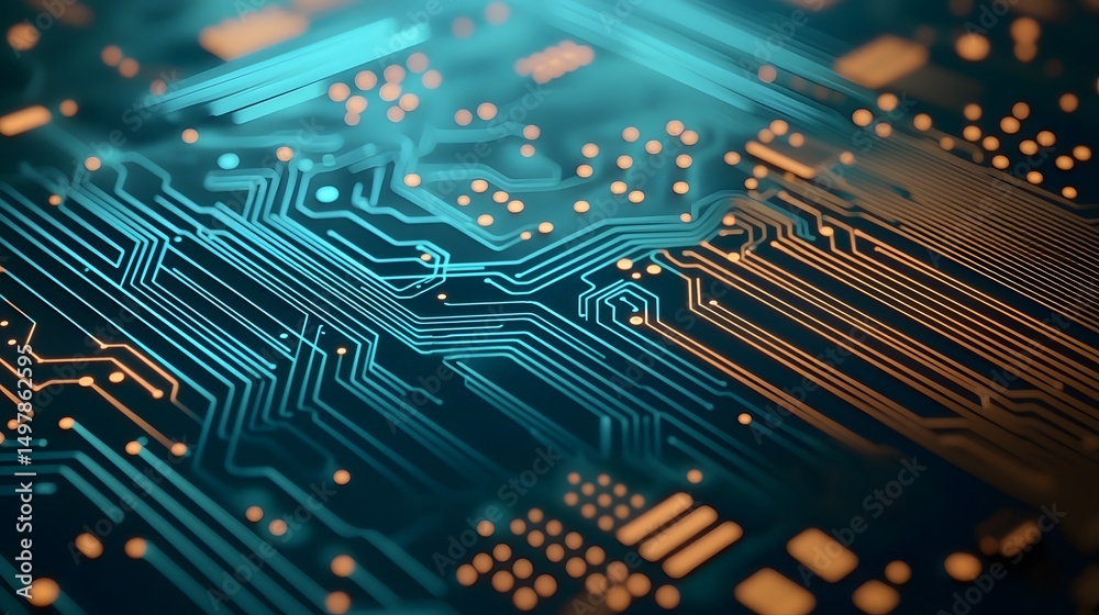 Fototapeta premium Intricate electronic circuit board with futuristic design