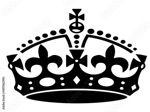 Majestic Crown Illustration: A regal, detailed illustration of a crown, exuding authority and elegance, representing royalty and power.