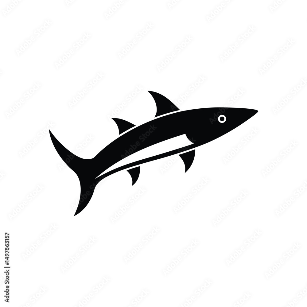 Fototapeta premium a vector illustration of a barracuda fish on white background.eps