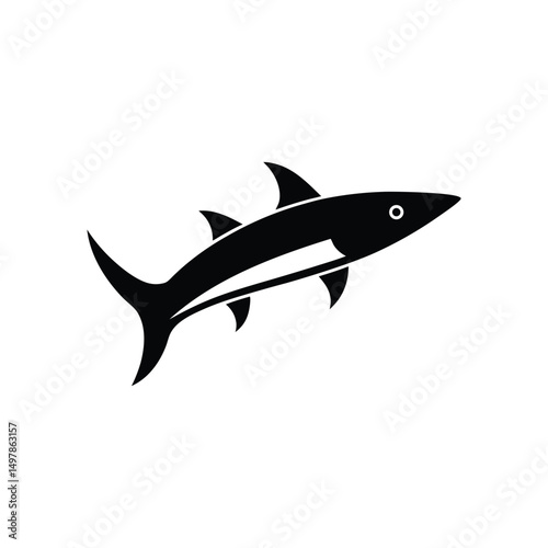 a vector illustration of a barracuda fish on white background.eps