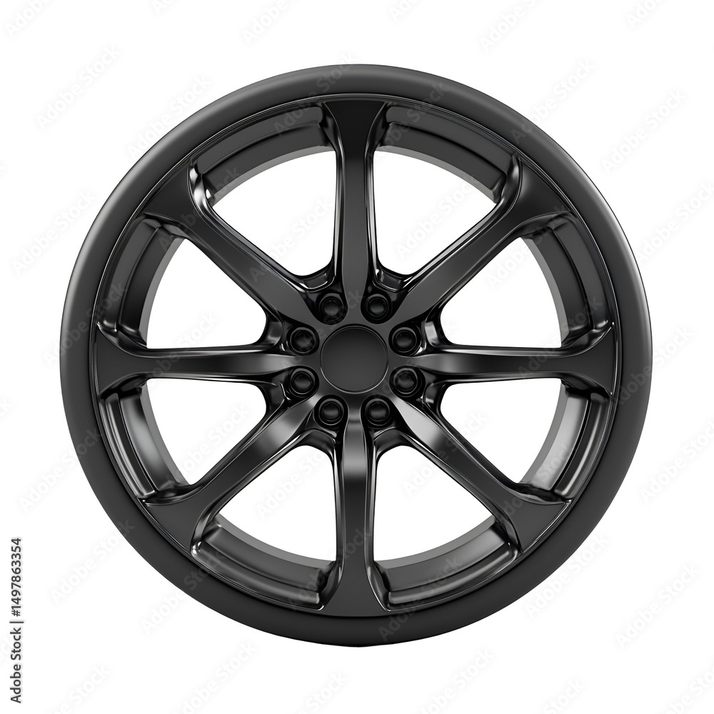 Fototapeta premium Sleek Black Car Wheel Design Modern Automotive Rim