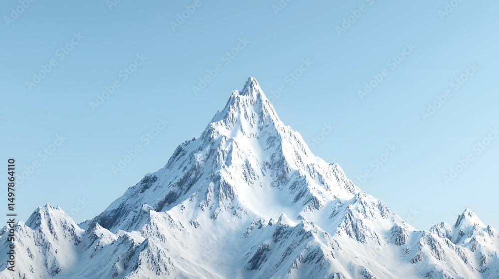 Obraz premium Majestic snow capped mountain peak in a pristine landscape