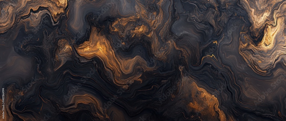 Fototapeta premium Abstract dark and gold marbled pattern