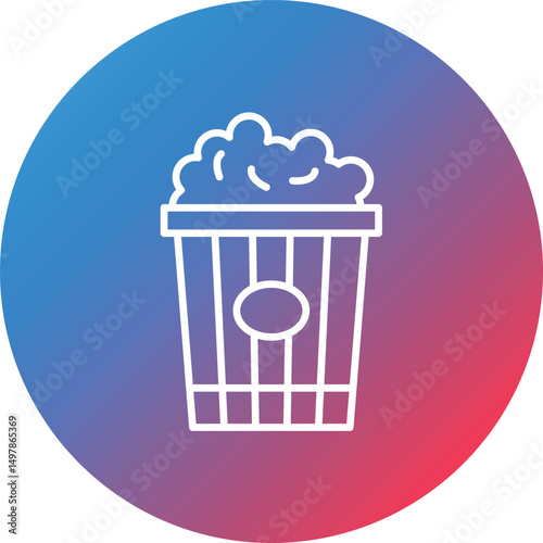 Popcorn Line Gradient Circle Background Icon