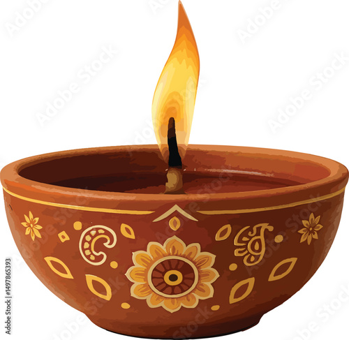 burning candle on a white background