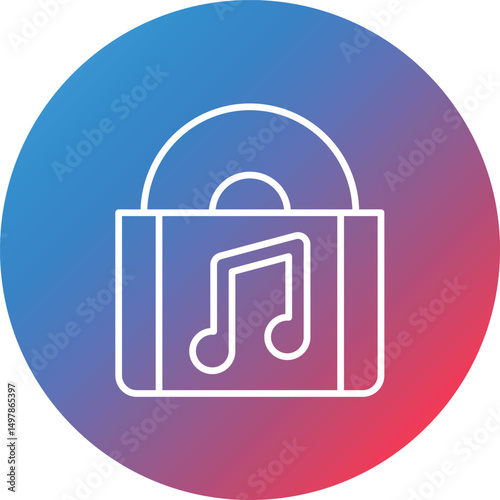 Music Album Line Gradient Circle Background Icon