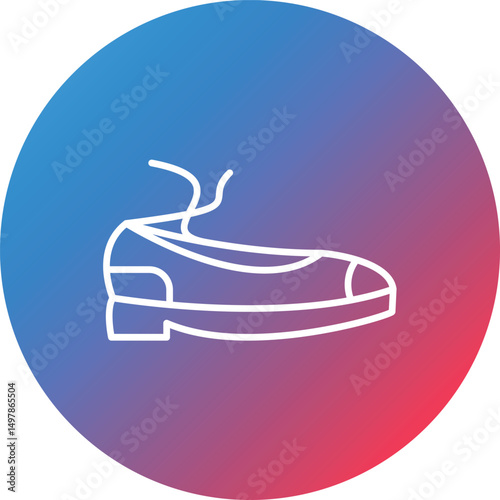 Ballet Shoes Line Gradient Circle Background Icon