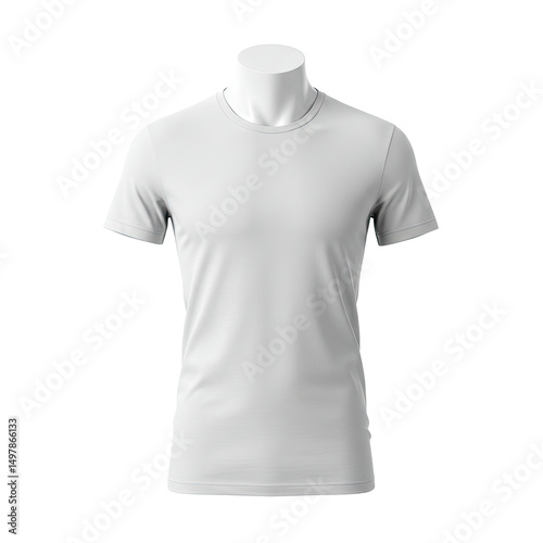 Minimalist T-shirt on Mannequin: A pristine white T-shirt, draped elegantly on a lifelike mannequin, exudes simplicity and understated style.