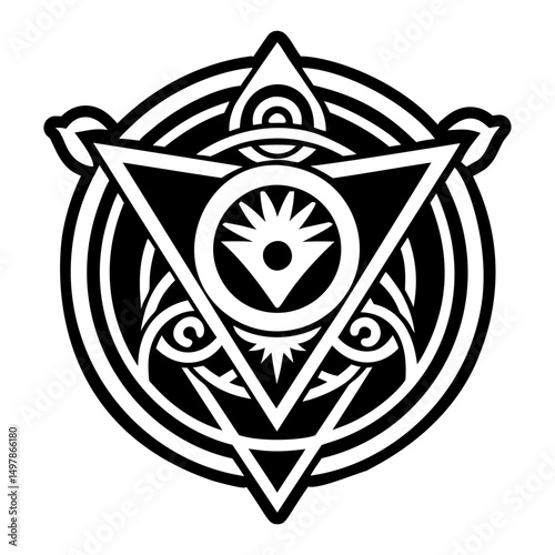 A solid style icon representing spiritual transformation tattoo