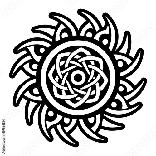 Glyph icon showing celtic sun tattoo