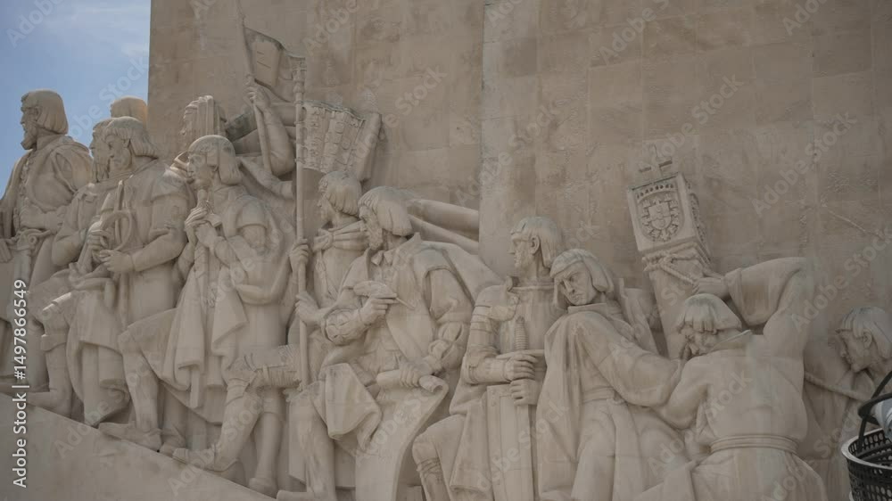 View of Padrao dos Descobrimentos (Monument of the Discoveries) on a sunny day, Lisbon, Portugal, Europe