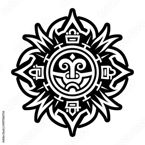A solid style icon of inca symbol tattoo