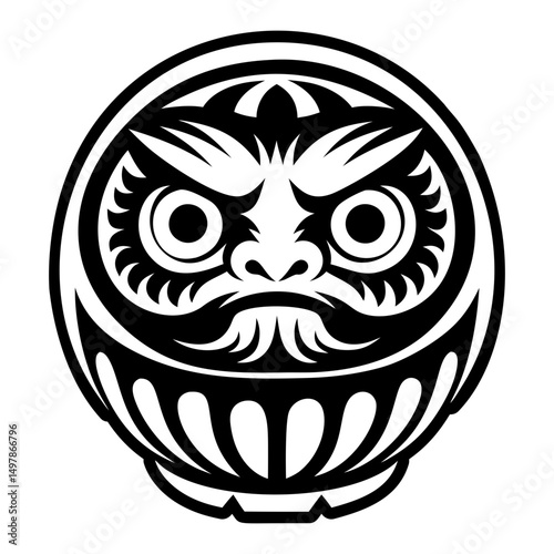 A glyph style icon of daruma tattoo