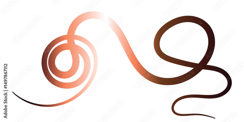 Obraz premium Elegant, Decorative Red Design for Logo or Background. This image features a dynamic, flowing, red design with a gradient effect, perfect for use as a logo, graphic element, or background.