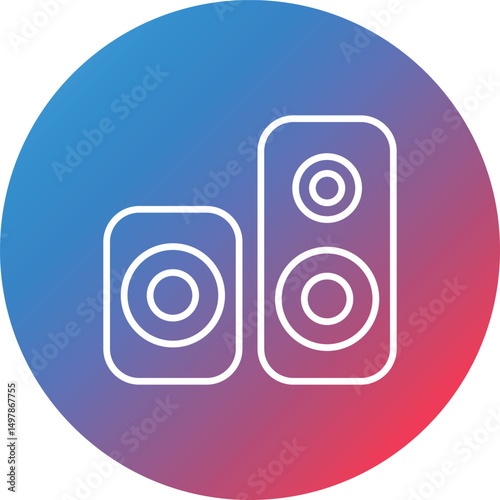 Speaker Line Gradient Circle Background Icon