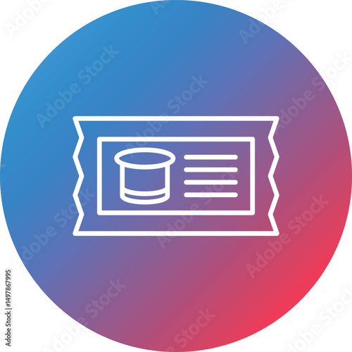 Ticket Line Gradient Circle Background Icon
